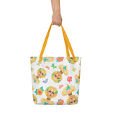 "Flower Power Girl 4" - Large Tote Bag