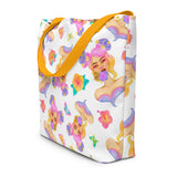 "Flower Power Girl 5" - Large Tote Bag