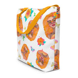 "Flower Power Girl 2" - Large Tote Bag