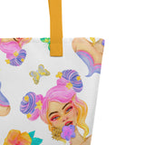 "Flower Power Girl 5" - Large Tote Bag