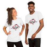 "Cancer Heartbeat" - Unisex t-shirt (in White or Grey)