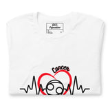 "Cancer Heartbeat" - Unisex t-shirt (in White or Grey)