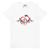 "Leo Heartbeat" - Unisex t-shirt (in White or Grey)