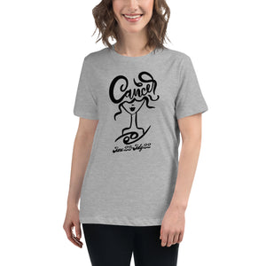 "Abstract Cancer Girl" - Women's Relaxed T-Shirt (in White or Grey with Black)