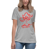 "Abstract Leo Girl" - Women's Relaxed T-Shirt (in White, Black, or Grey with Red)