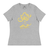 "Abstract Leo Girl" - Women's Relaxed T-Shirt (in White, Black, Grey, or Heather Grey with Yellow)