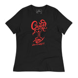"Abstract Cancer Girl" - Women's Relaxed T-Shirt (in White, Black,  or Grey, with Red)