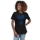 "Abstract Cancer Girl" - Women's Relaxed T-Shirt (in White, Black, or Grey with Blue)