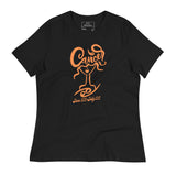 "Abstract Cancer Girl" - Women's Relaxed T-Shirt (in White, Black, or Heather Grey with Orange)
