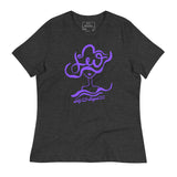"Abstract Leo Girl" - Women's Relaxed T-Shirt (in White, Black, or Heather Grey with Purple)