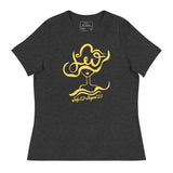 "Abstract Leo Girl" - Women's Relaxed T-Shirt (in White, Black, Grey, or Heather Grey with Yellow)