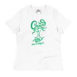 "Abstract Cancer Girl" - Women's Relaxed T-Shirt (in White, Black, or Heather Grey withGreen)