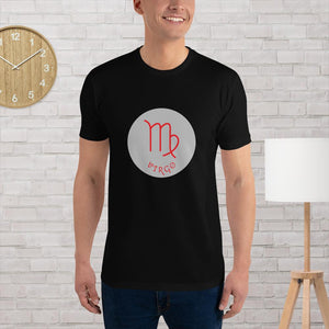 "Virgo Symbol" Men's Fitted short sleeve t-shirt (in Black or Red)