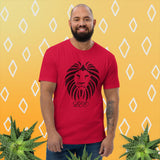 "Leo African Print Lion" Men's' Fitted Short Sleeve T-shirt (in Various Colors)