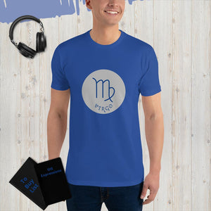 "Virgo Symbol" Men's Fitted short sleeve t-shirt (in Blue)