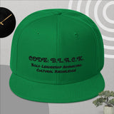 "Code B.L.A.C.K." Snapback Hat (In A Varity Of Colors w/Black)