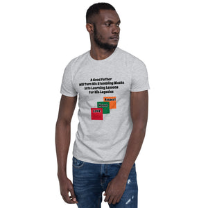 "Father's Learning Lessons/Black Print" - Short-Sleeve Unisex T-Shirt