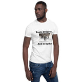 "Boots Strapped -explicit" - Short-Sleeve Unisex T-Shirt