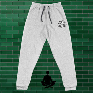 "Code: B.L.A.C.K." - Jerzees Unisex Joggers (in Light Grey/ Embroidered w/Black)